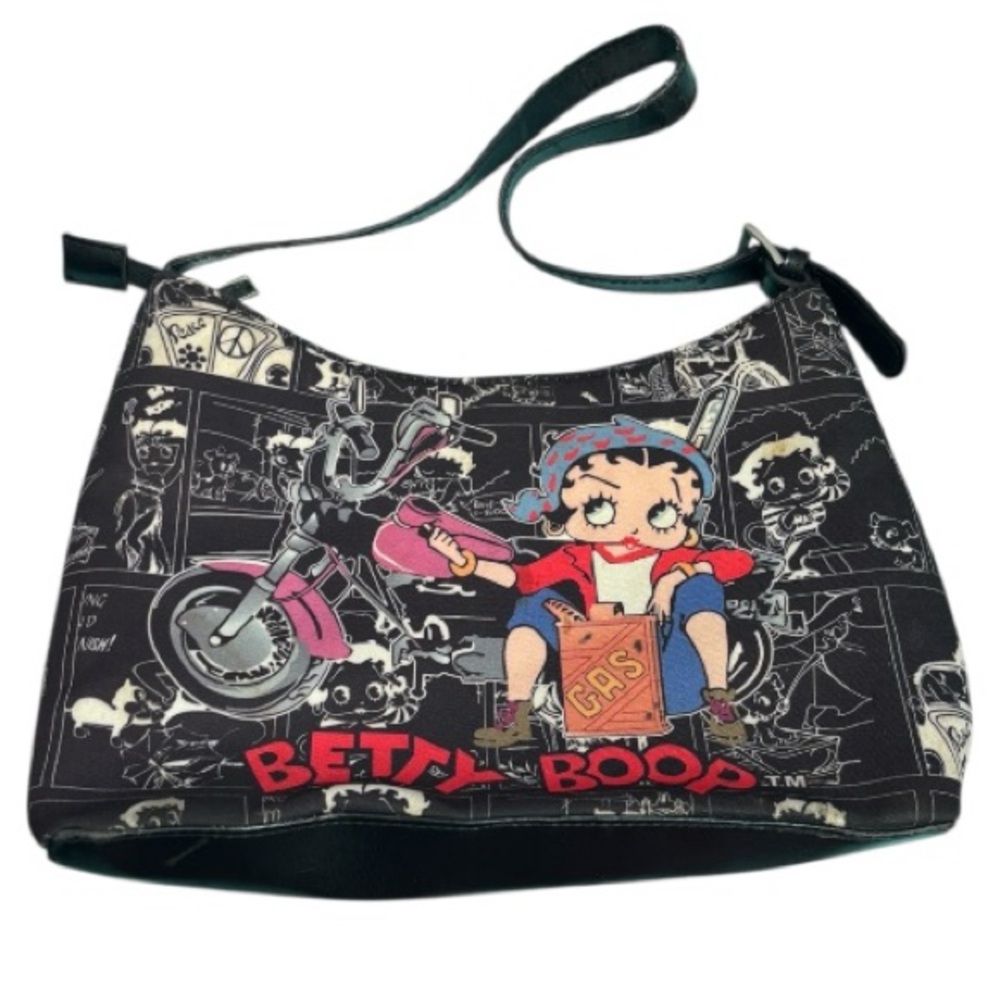 Betty Boop Black and Red Graphic Shoulder Bag